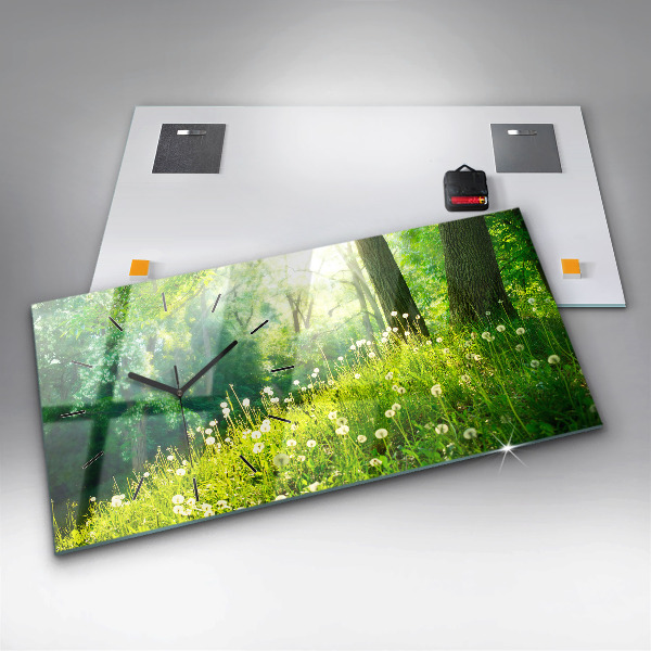 Zegar ścienny poziomy Natura wiosenna