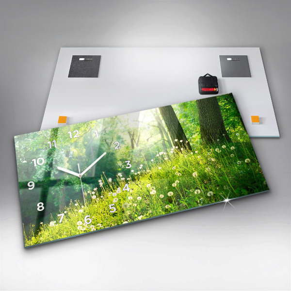 Zegar ścienny poziomy Natura wiosenna