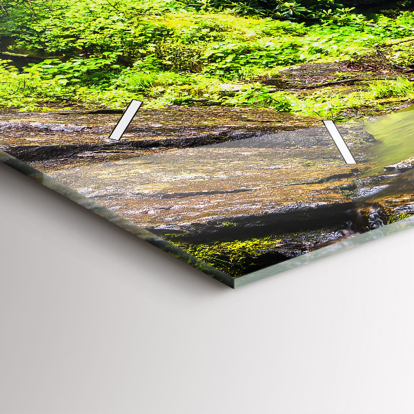 Zegar ścienny poziomy Wodospad las