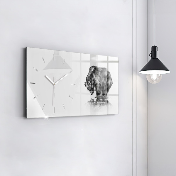 Zegar ścienny poziomy Rysunkowy niedźwiedź