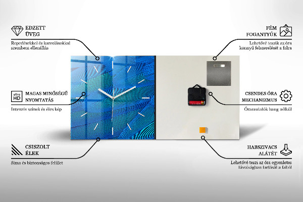 Zegar szklany poziomy Kulinarne Serce Włoch