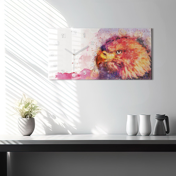 Zegar szklany poziomy Akwarela tło orła