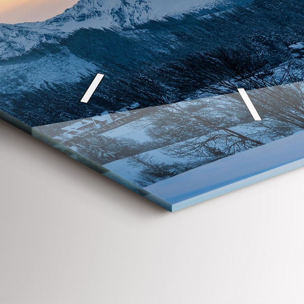 Zegar szklany poziomy Krajobraz górski