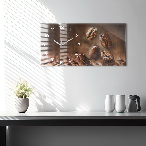 Zegar szklany poziomy Ziarna kawy