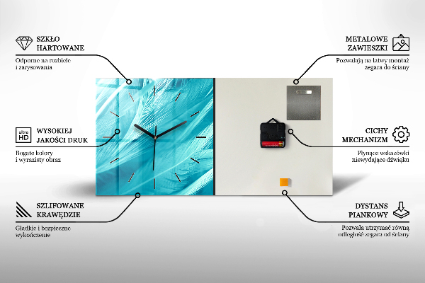 Zegar szklany poziomy Panorama nad rzeką