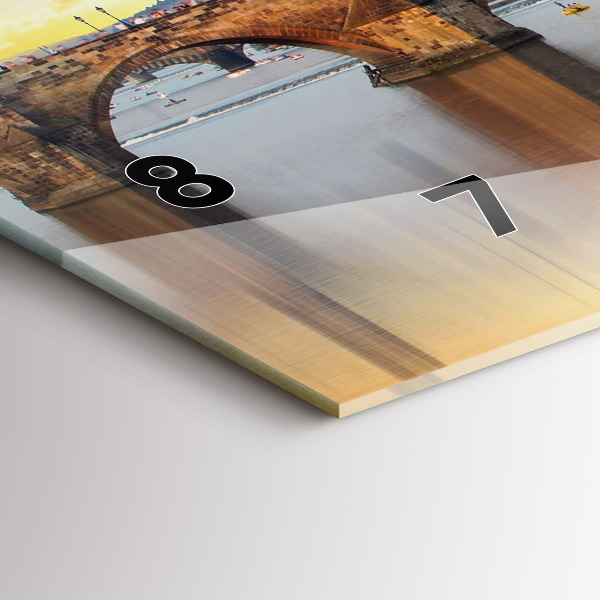 Zegar szklany poziomy Panorama nad rzeką