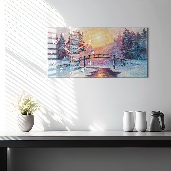 Zegar poziomy Choinka i most