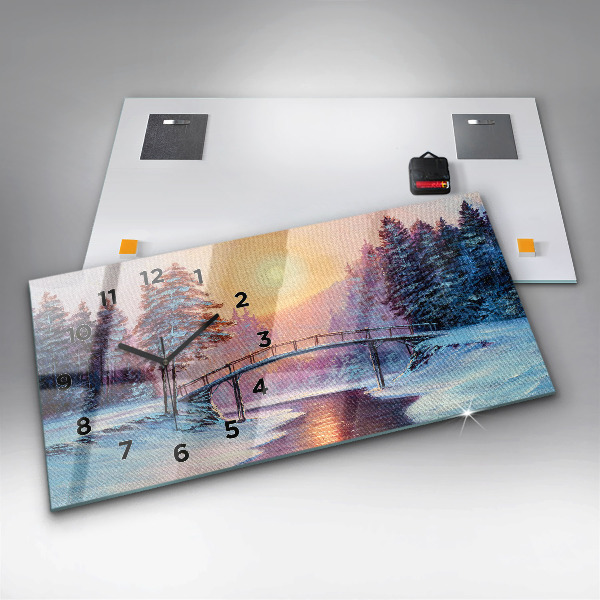 Zegar poziomy Choinka i most