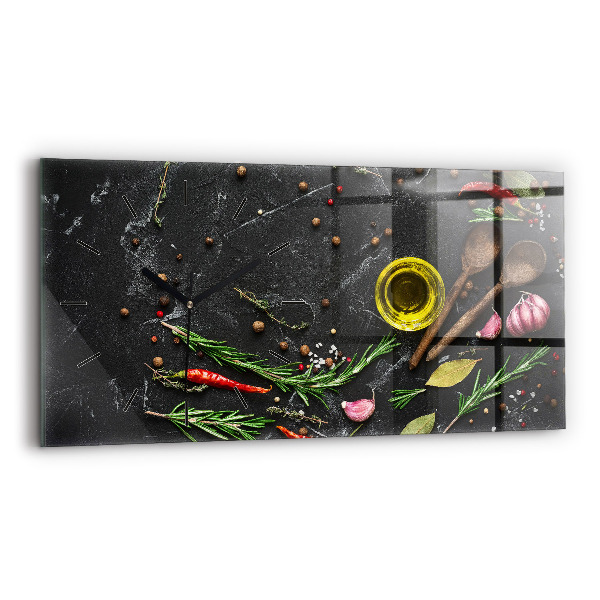 Zegar poziomy Przyprawy na blacie