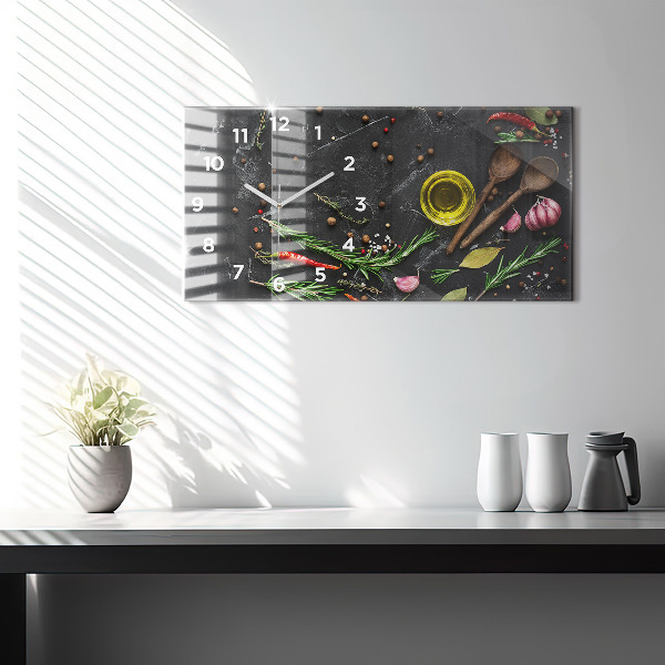 Zegar poziomy Przyprawy na blacie