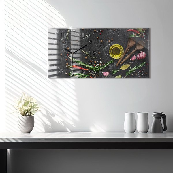 Zegar poziomy Przyprawy na blacie