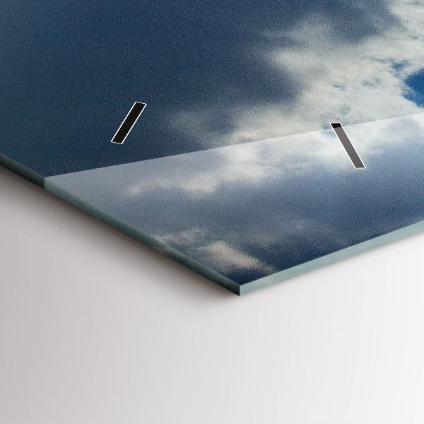 Zegar poziomy Flaga Polski na tle nieba