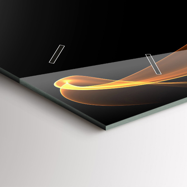 Zegar poziomy Pomarańczowe linie