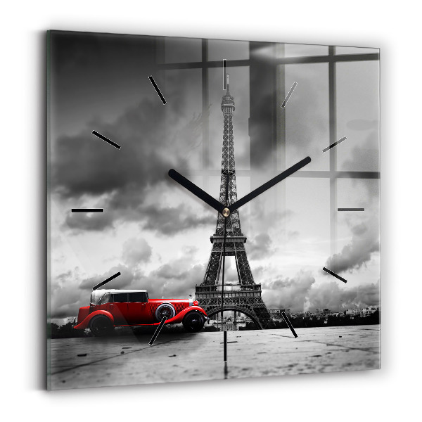 Kwadratowy zegar Effel Tower Paryż
