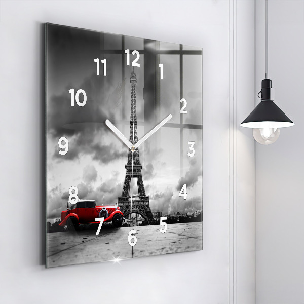 Kwadratowy zegar Effel Tower Paryż