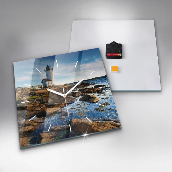 Kwadratowy zegar Latarnia morska Annisquam