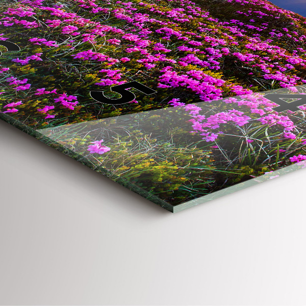 Kwadratowy zegar Wschód słońca i kwiaty