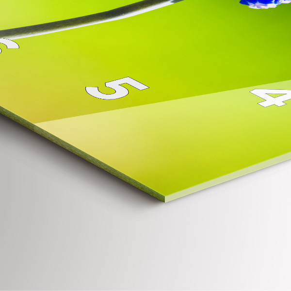 Kwadratowy zegar Niebieskie kwiaty