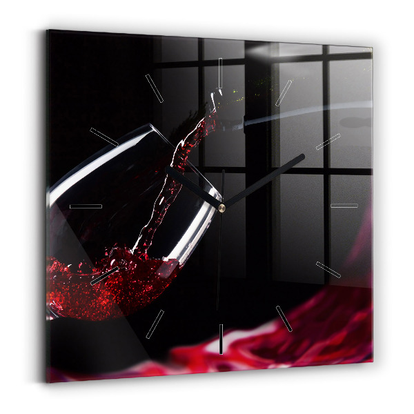 Kwadratowy zegar Czerwone wino