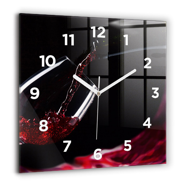 Kwadratowy zegar Czerwone wino