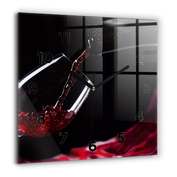 Kwadratowy zegar Czerwone wino