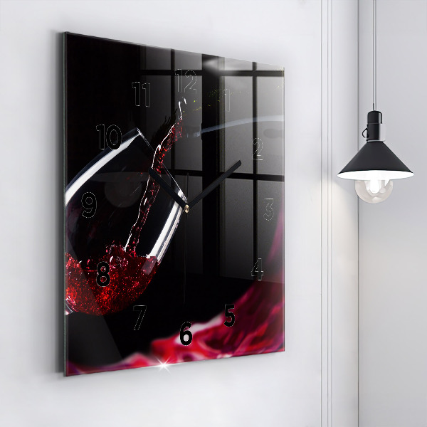 Kwadratowy zegar Czerwone wino
