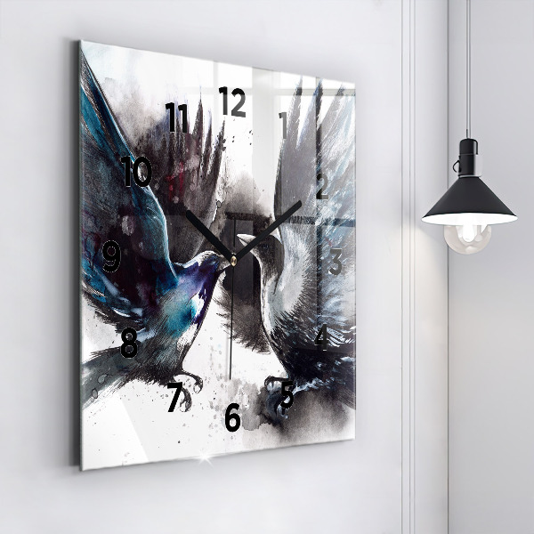 Kwadratowy zegar Malowane ptaki