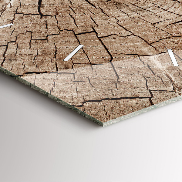 Kwadratowy zegar Stary pień drewna