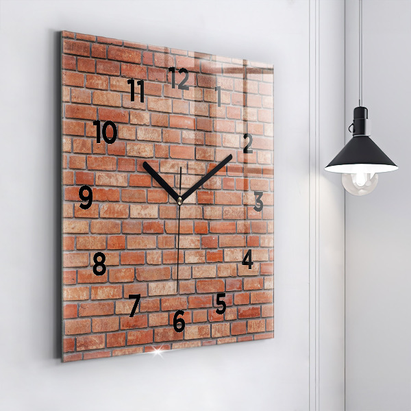 Zegar na ścianę kwadratowy Ceglana ściana
