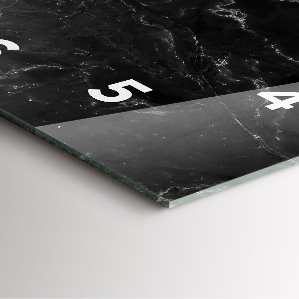 Zegar ścienny kwadratowy Czarny marmur