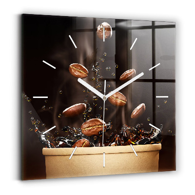 Zegar ścienny kwadratowy Gorąca kawa