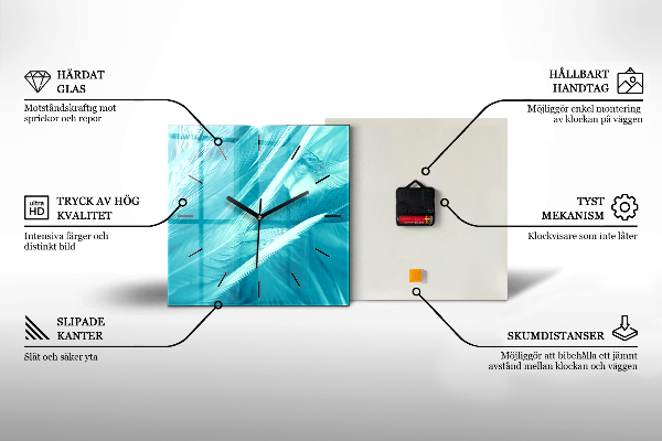 Zegar ścienny kwadratowy Tabliczki czekolady