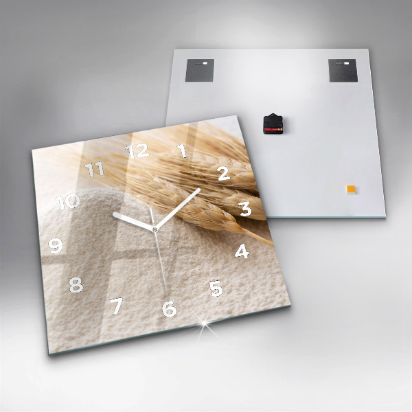 Zegar ścienny kwadratowy Mąka i kłosy zboża