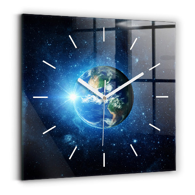 Zegar na ścianę kwadratowy Ziemia i galaktyka – NASA