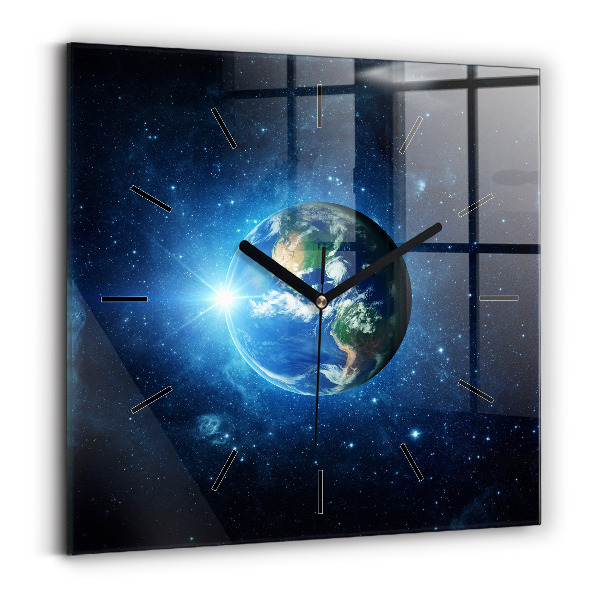 Zegar na ścianę kwadratowy Ziemia i galaktyka – NASA