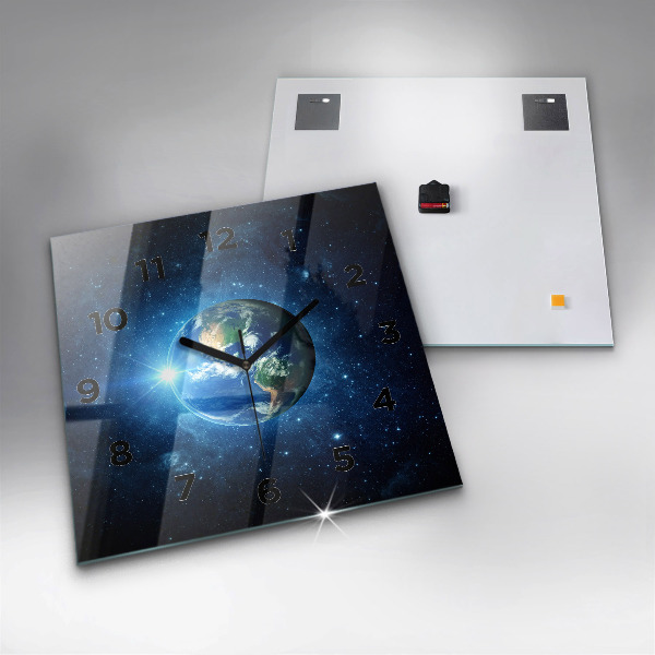 Zegar na ścianę kwadratowy Ziemia i galaktyka – NASA