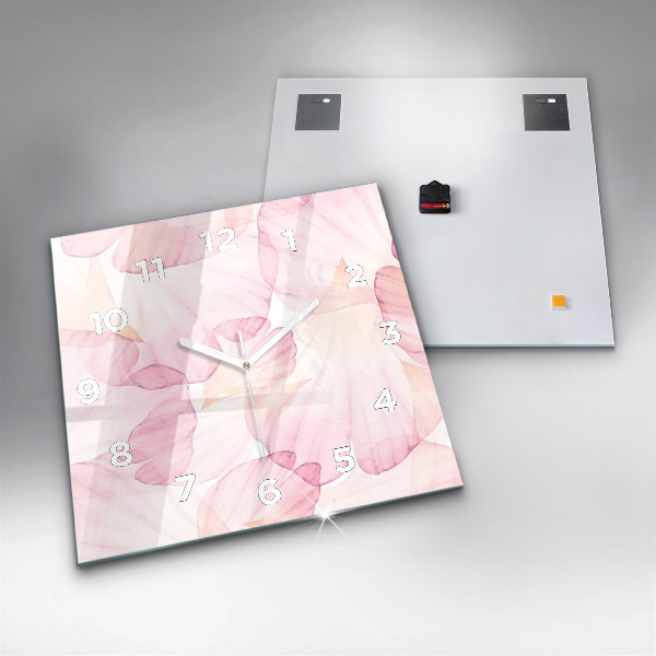 Kwadratowy zegar Akwarelowe płatki