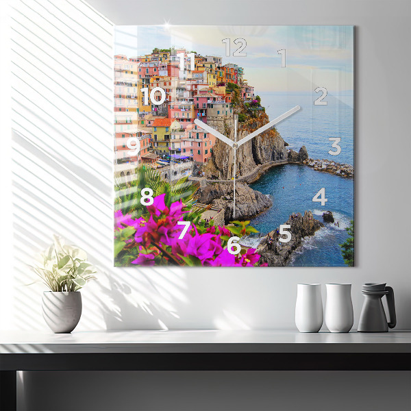 Kwadratowy zegar Wybrzeże Cinque Terre