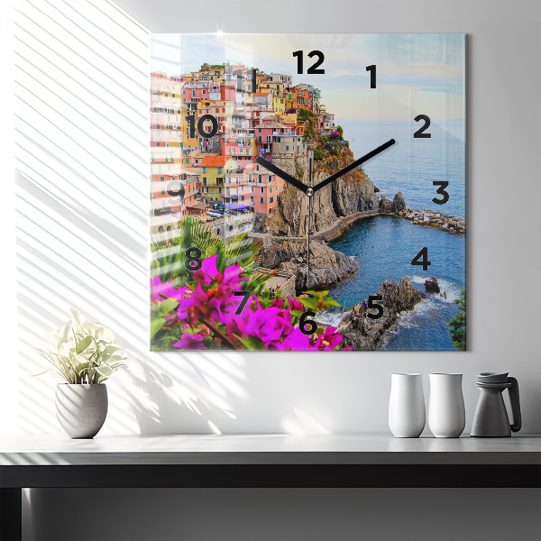 Kwadratowy zegar Wybrzeże Cinque Terre