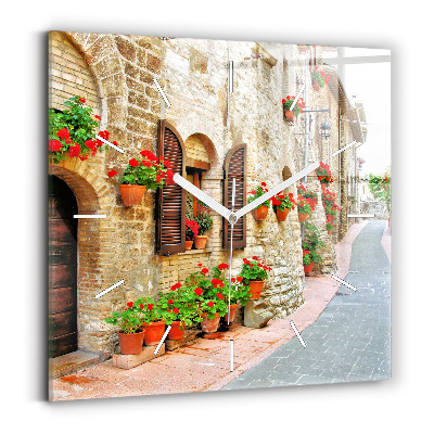 Kwadratowy zegar Malownicza uliczka