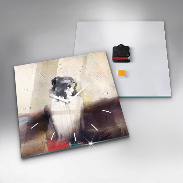 Kwadratowy zegar Abstrakcja portret kobiety