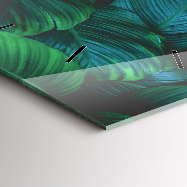 Zegar na ścianę kwadratowy Przyroda liście