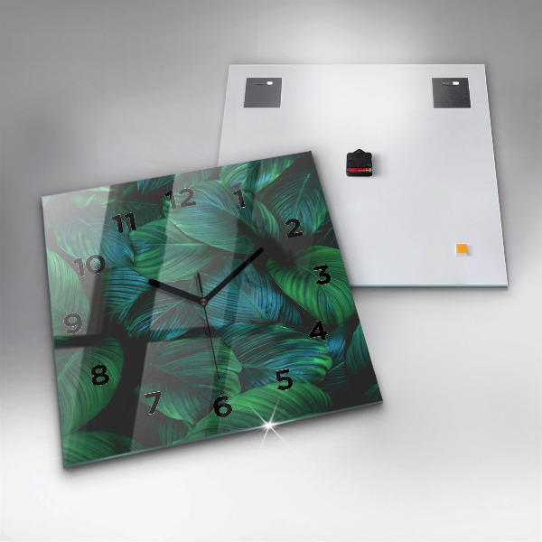 Zegar na ścianę kwadratowy Przyroda liście