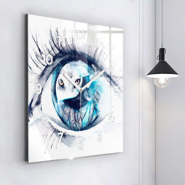 Kwadratowy zegar Ilustracja wilczy wzrok