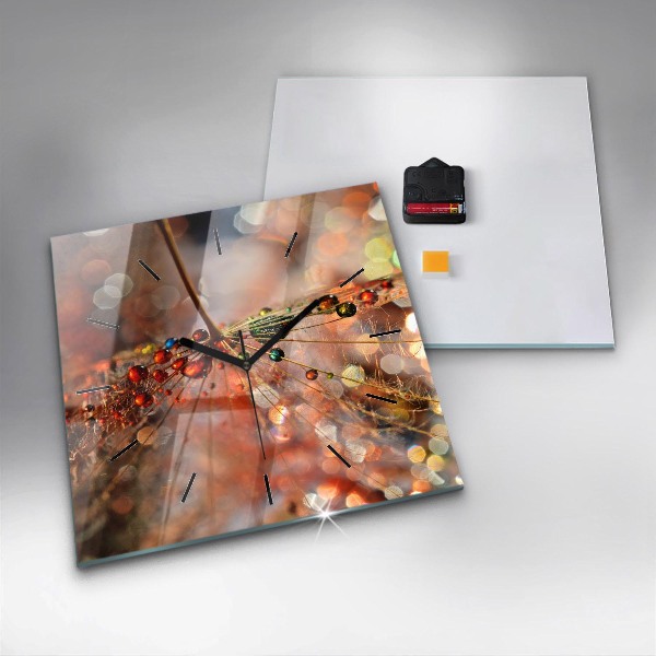 Kwadratowy zegar Dmuchawiec z rosą