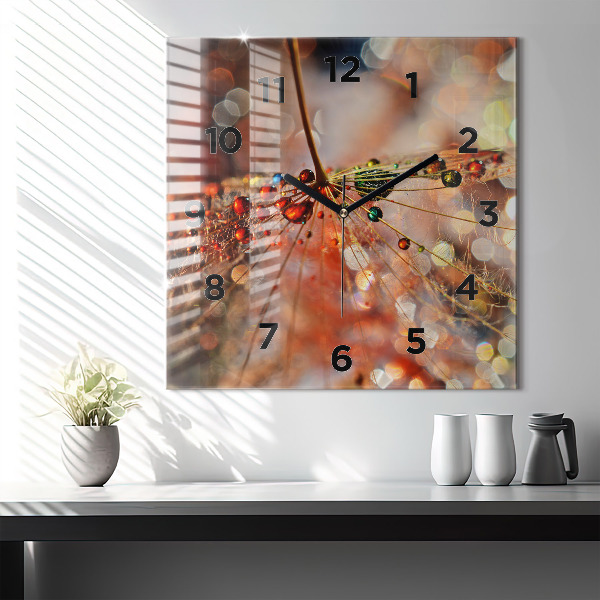 Kwadratowy zegar Dmuchawiec z rosą