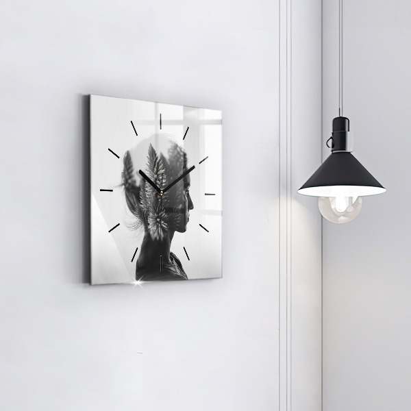 Kwadratowy zegar Portret kobiety