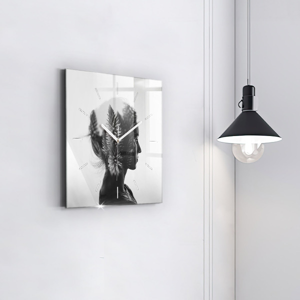 Kwadratowy zegar Portret kobiety