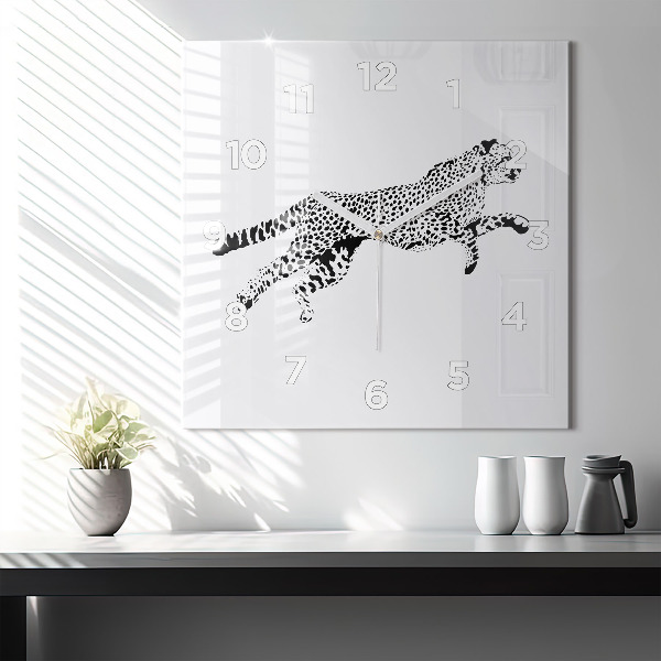 Kwadratowy zegar Sylwetka pantery