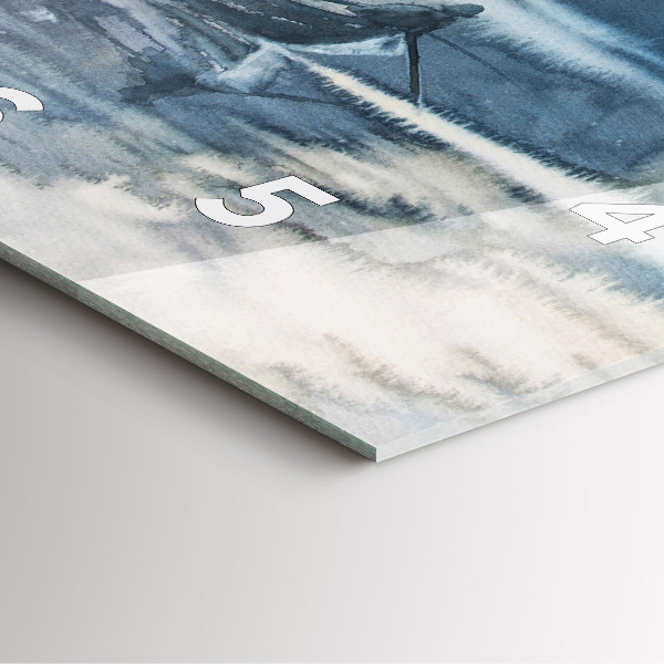 Kwadratowy zegar Zimowe jezioro Łódka